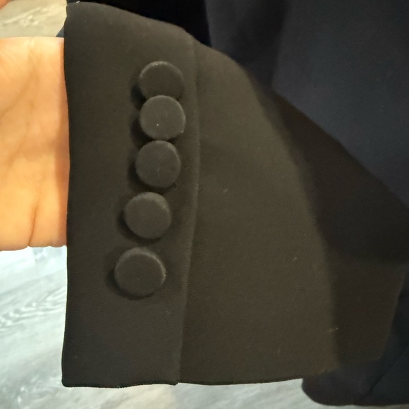 Amanda Uprichard Black Satin Lapel Blazer - Picture 5 of 6